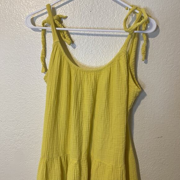 Xirena Reagan Gauzy Cotton Midi Dress In Limon Yellow Size XL - Picture 5 of 12